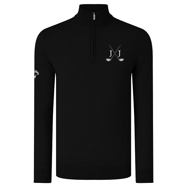 Callaway-Mens-Black-Zip-Up Callaway Mens Ribbed Black Zip Up