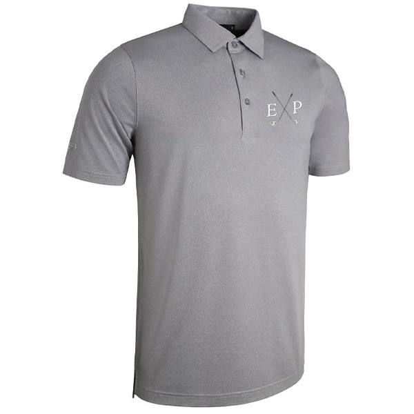 Glenmuir-Mens-Polo-Grey Glenmuir Mens Polo Shirt Light Grey Marl Personalised Initials
