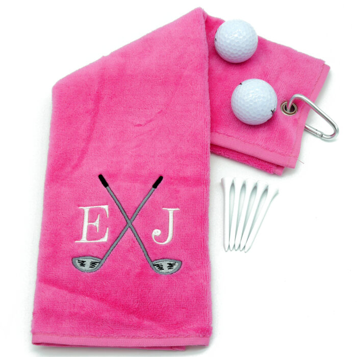 Personalised Pink Golf Towel