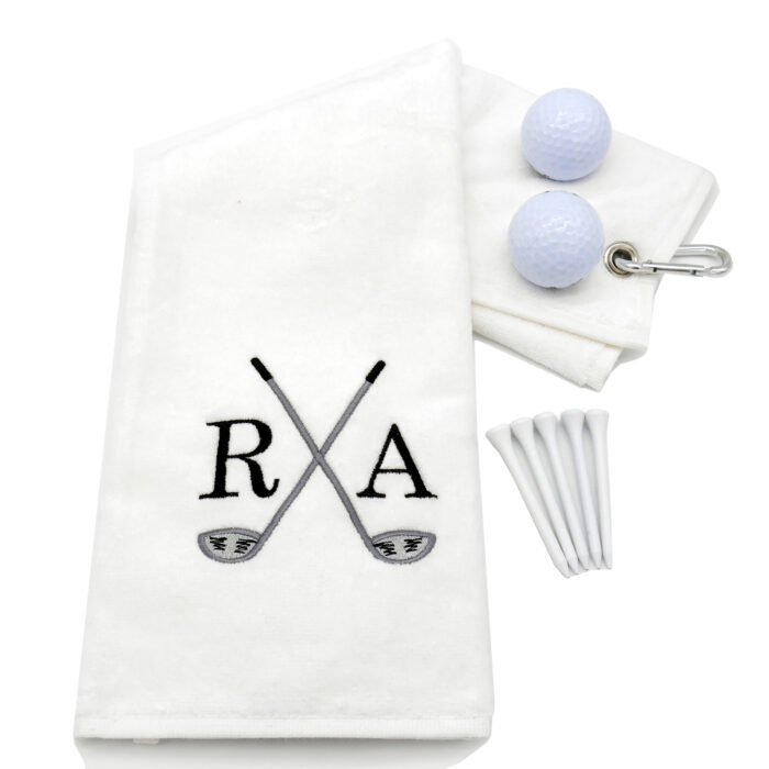 Personalised embroidered White Golf Towel