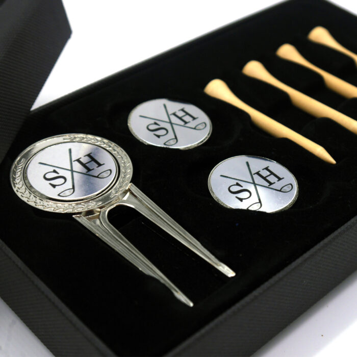 Engraved Metal Golf Divot Tool And Ball Marker Engraved with Initials