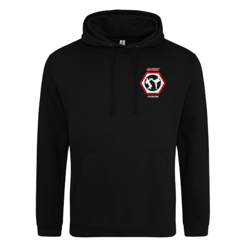 Quest Kickboxing Fight Team Mens Hoodie Black Front