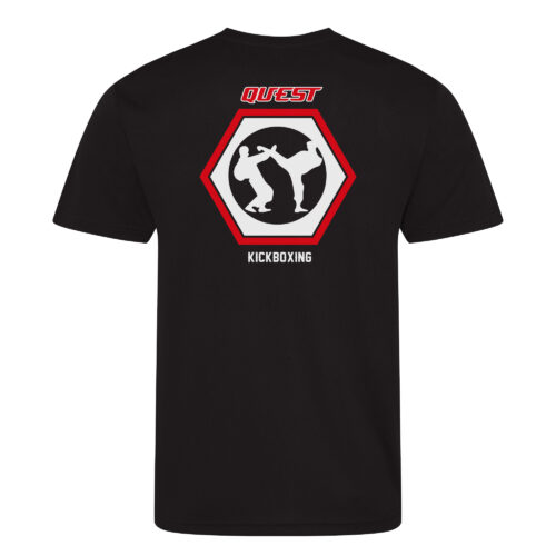 Quest Kickboxing Fight Team Mens T-Shirt Black Back