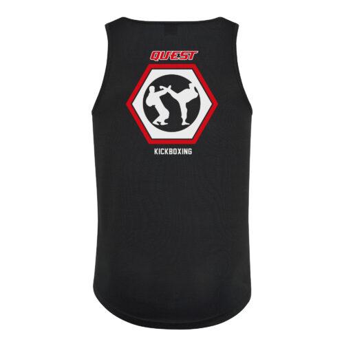 Quest Kickboxing Fight Team Mens Vest Black Back