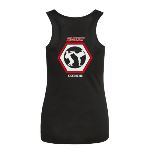 Womens Black Vest Quest KickBoxing Back