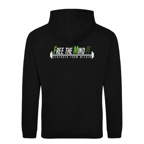 Free The Mind Mens Hoodie Pullover Black Back