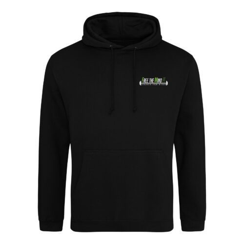 Free The Mind Mens Hoodie Pullover Black Front