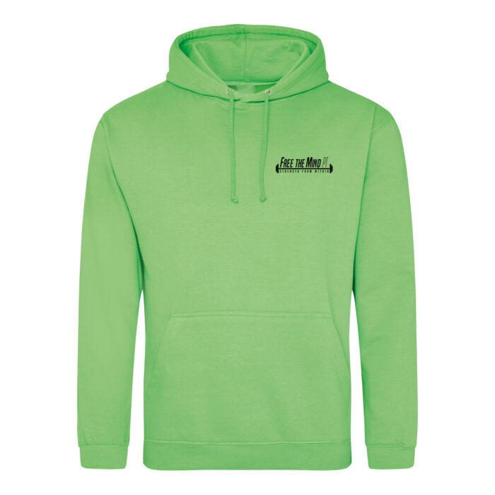 Free The Mind Mens Hoodie Pullover Lime Front