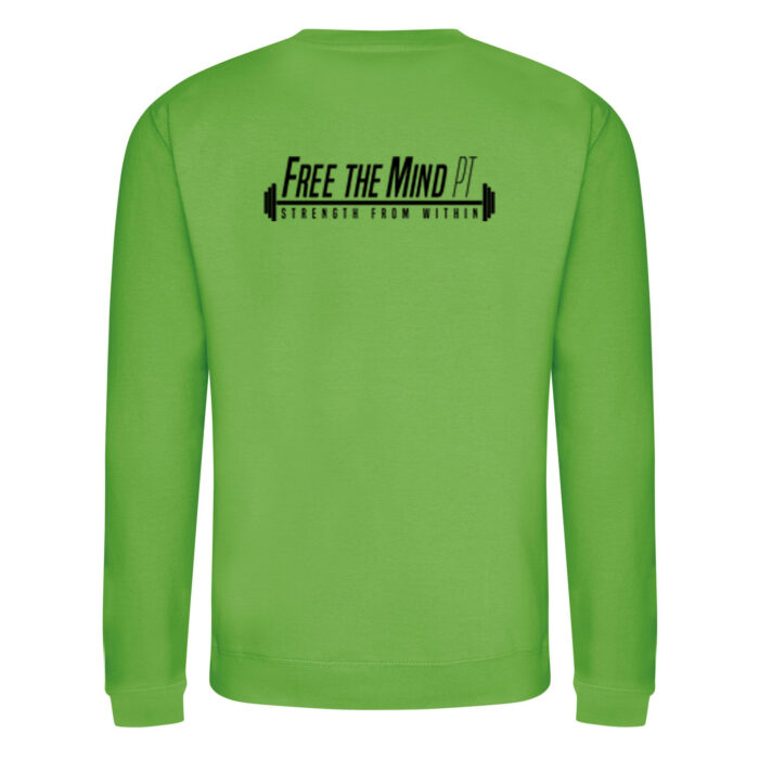 Free The Mind Mens Sweatshirt Pullover Lime Back