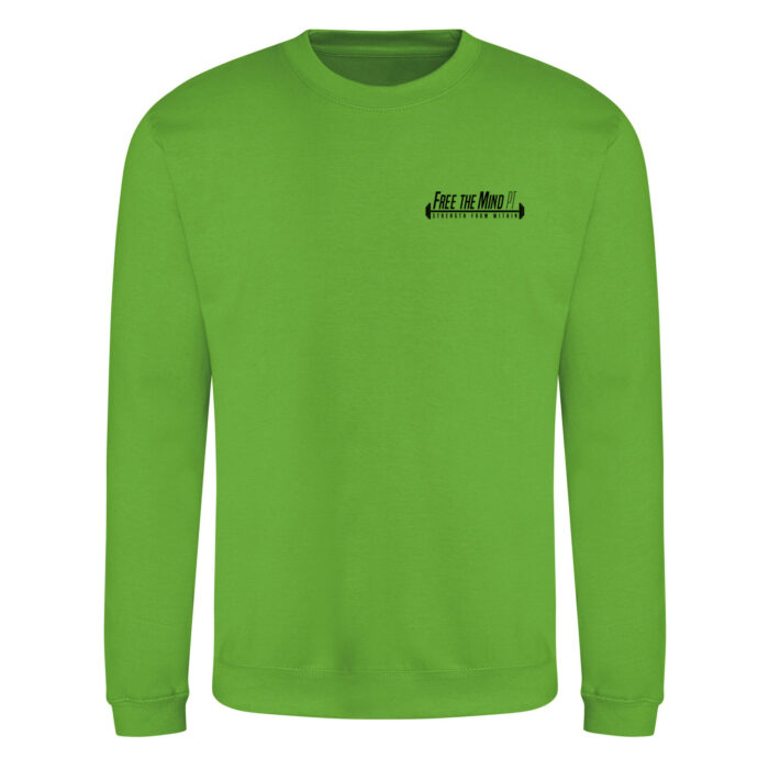 Free The Mind Mens Sweatshirt Pullover Lime Front