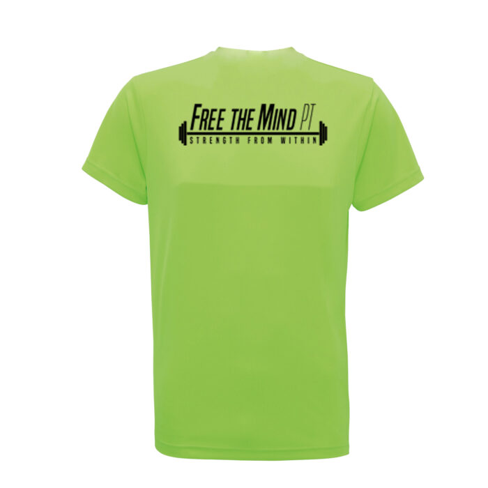 Free The Mind Mens T-Shirt Lime Back