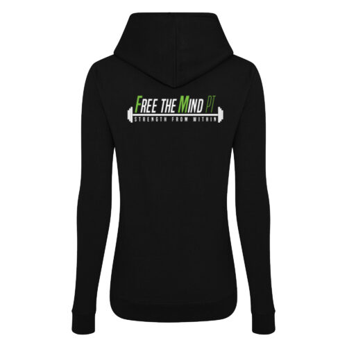 Free The Mind Womens Hoodie Pullover Black Back