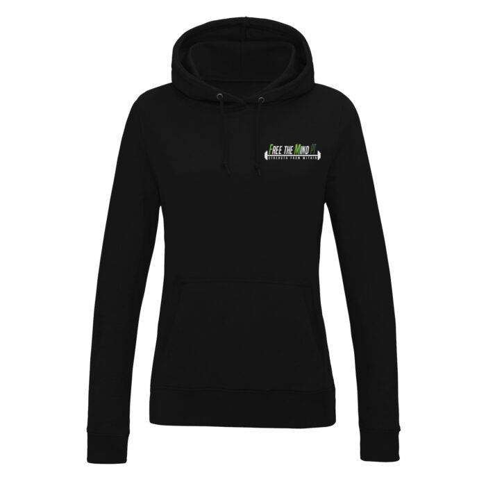 Free The Mind Womens Hoodie Pullover Black Front