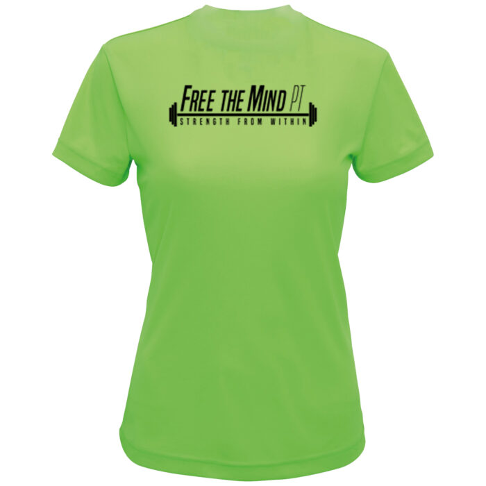 Free The Mind Womens T-Shirt Lime Front