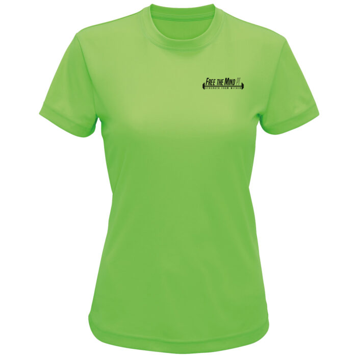 Free The Mind Womens T-Shirt Lime Front