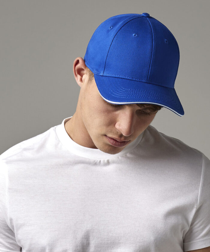 EarthAware? classic organic cotton 6-panel cap ? sandwich peak