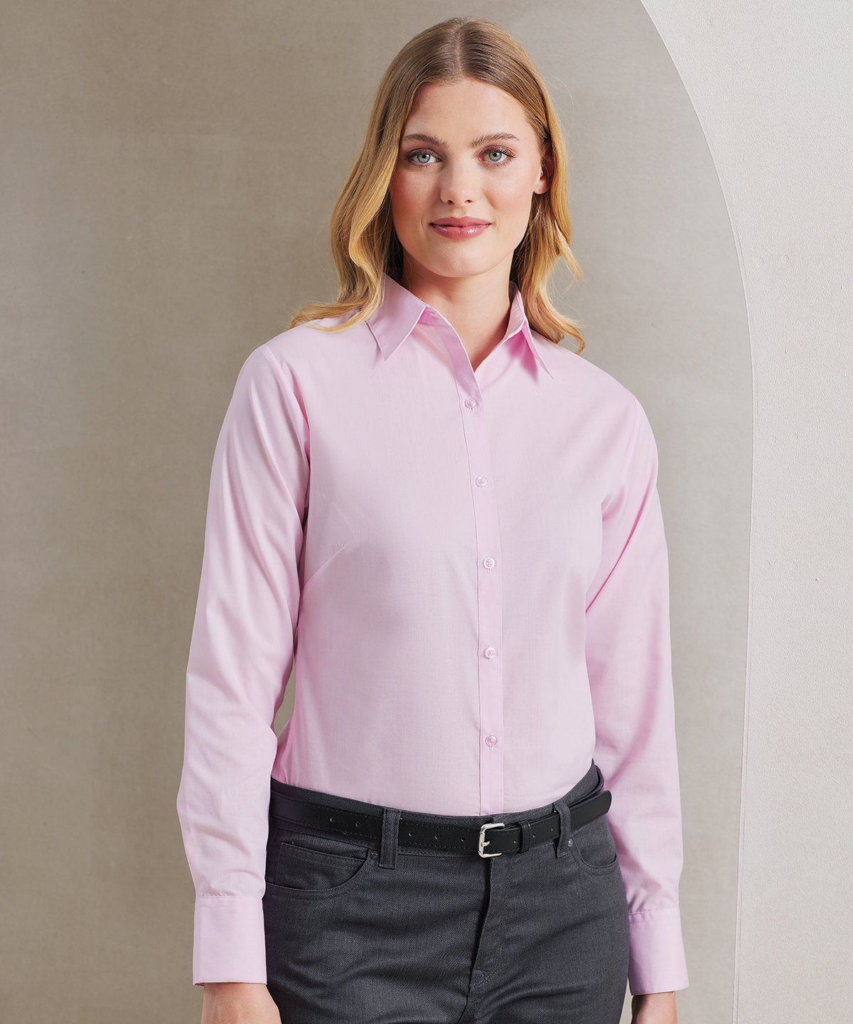 Women's poplin long sleeve blouse 1 Women's poplin long sleeve blouse