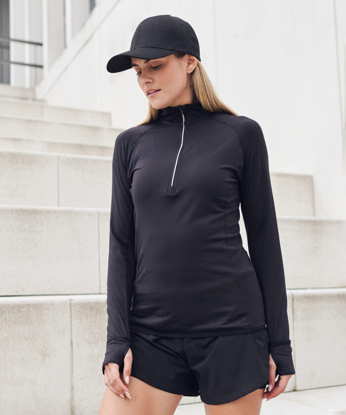 Women's long-sleeved ? zip top