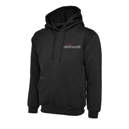 uneek hoodie diamondsgym black front