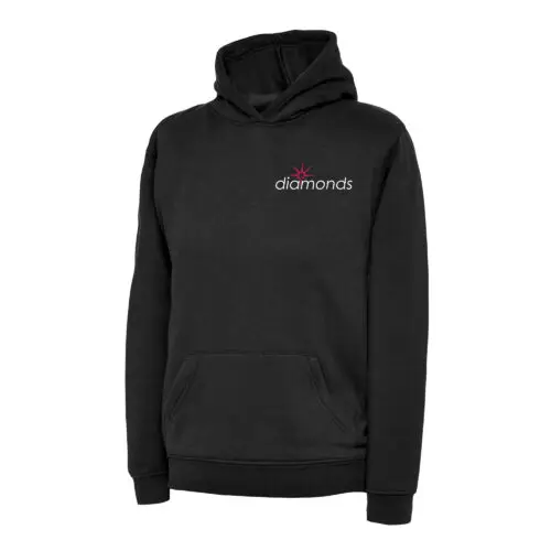 uneek hoodie diamondsgym black front