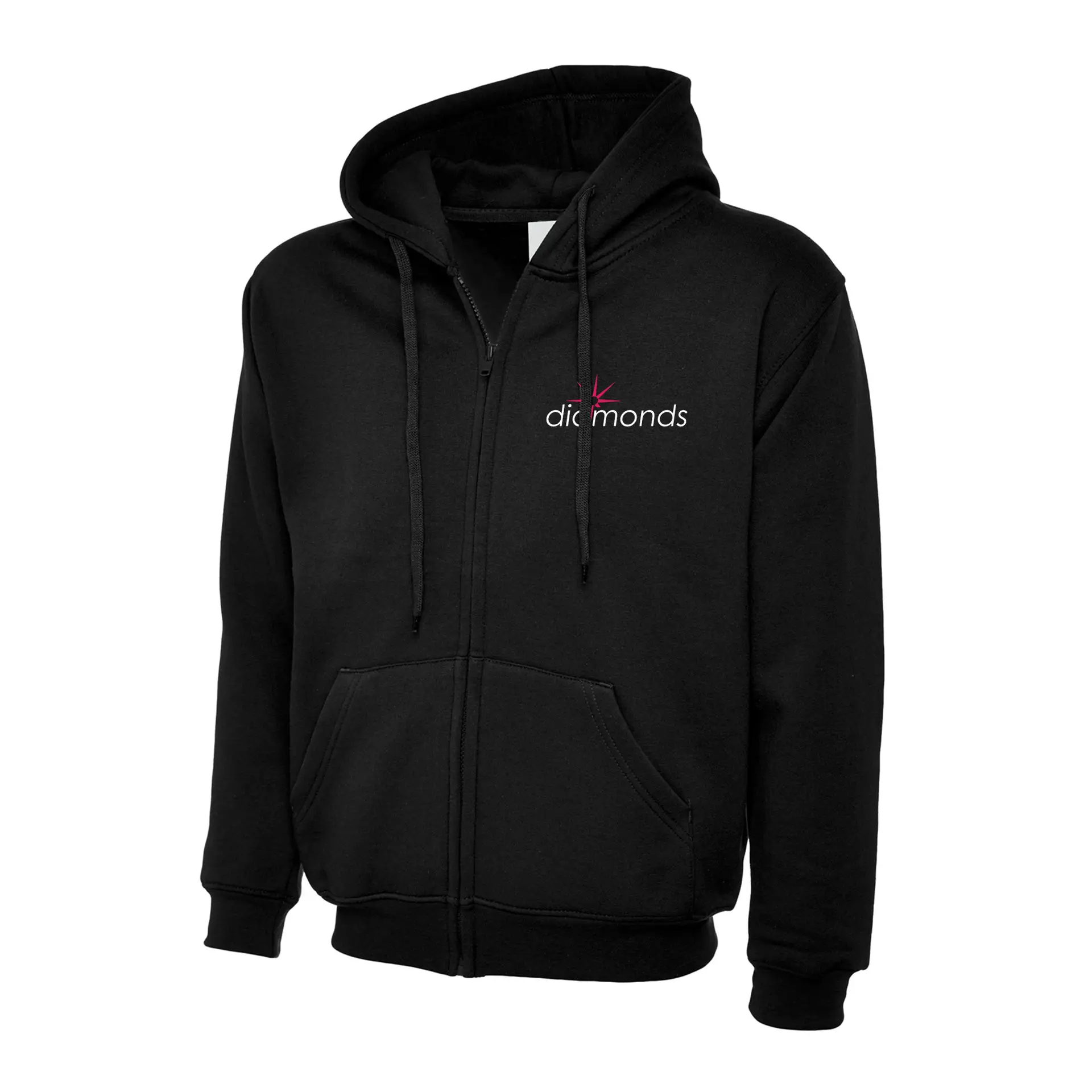 uneek hoodiezip diamondsgym black front uneek hoodiezip diamondsgym black front